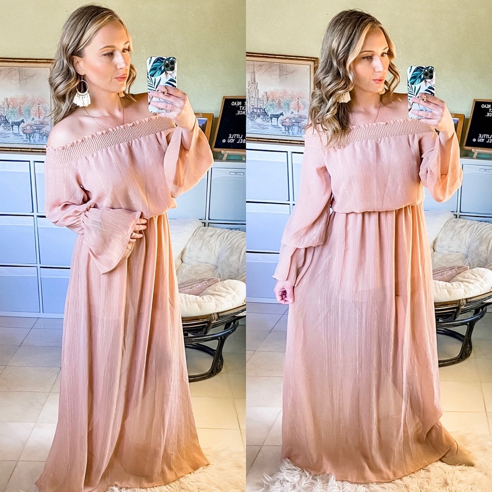 Show Me Your Mumu Off-the-Shoulder Maxi Dress Pink